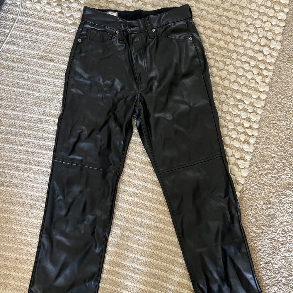 Gap Sky High Rise Faux-Leather Cheeky Straight Pants - Petite